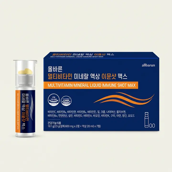 올바른 멀티 비타민 미네랄 액상 이뮨샷 맥스, 7개입, 4박스