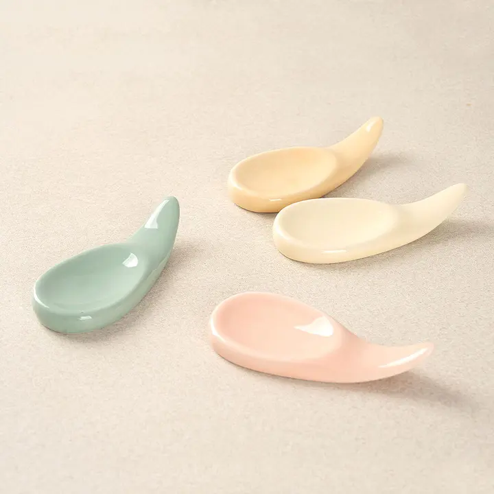 해피정 마요 수저 받침세트, 민트+피치+크림+핑크, 4개입, 1세트
